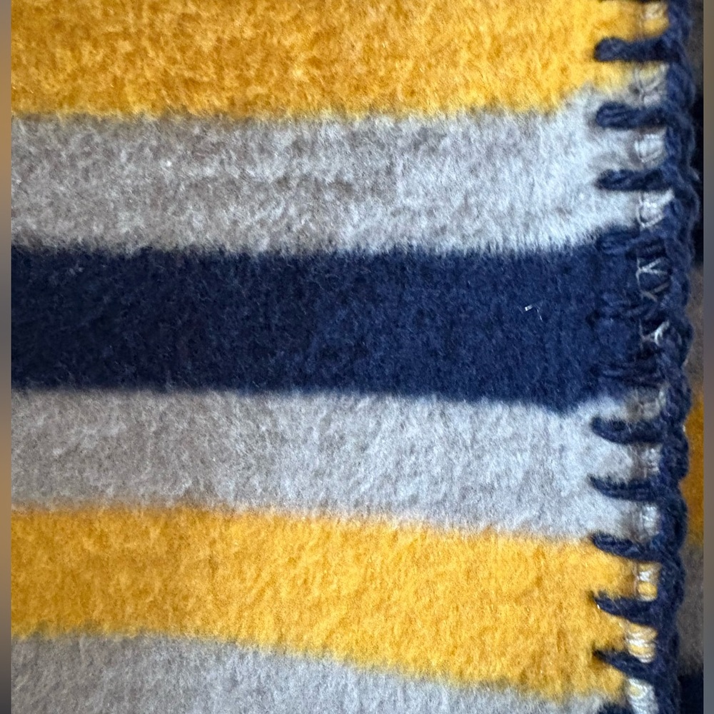 50”x60” Throw 100% Portugal Vela Home Blue/Gold/Grey - Cotton/Acrylic NEW Soft